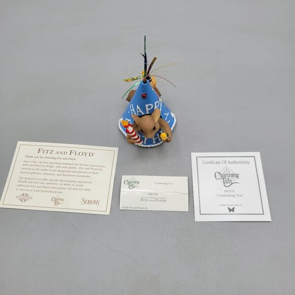 Charming Tails Celebrating You Musical Figurine Birthday Hat Candles Mouse - Picture 6 of 8